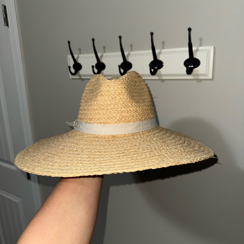 Hatattack x Club Monaco wide brim raffia sun hat